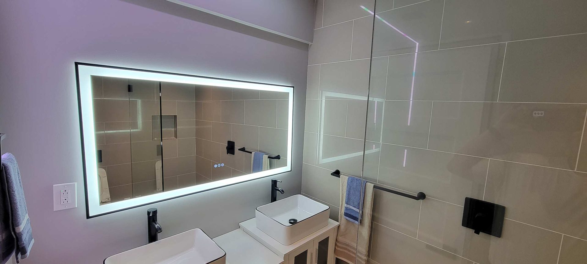 Renovated bathroom with modern fixtures
