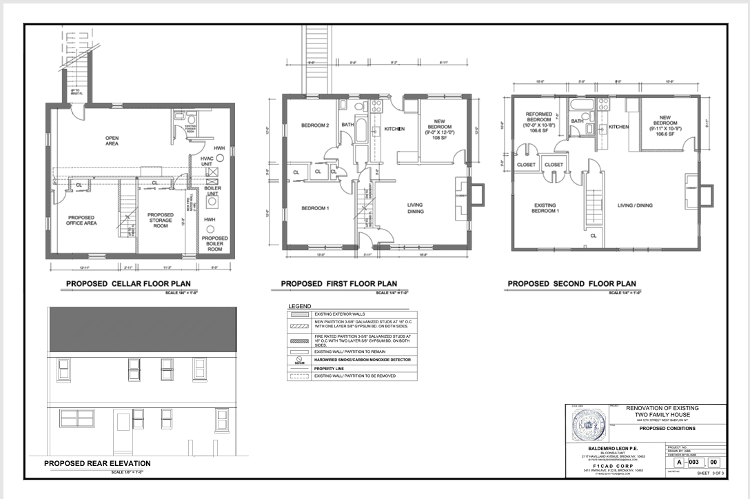 Architectural floor plan for a property renovation